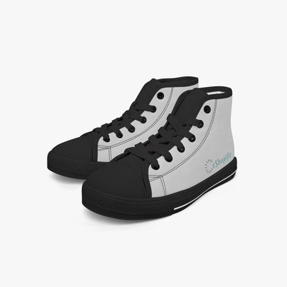 Kid’s High-Top Canvas Shoes-Black