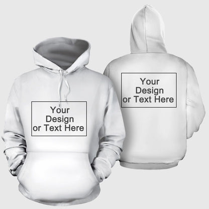 This is a picture of our custom hoodie design template, the colour you will be buying is black, you choose a picture you like or wording you like to add then send it in to us, the colour of this hoodie is white to show the outline of the hoodie for the black variant, if you want text on both sides of the hoodie it will cost an extra $1 for a logo or text on the back of the hoodie.