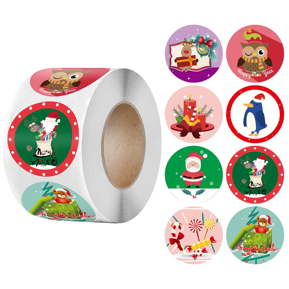 100-500 piece Merry Christmas Stickers