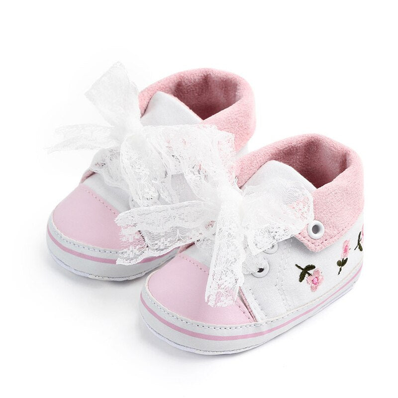 Baby Lace-up Floral Prewalker Shoe