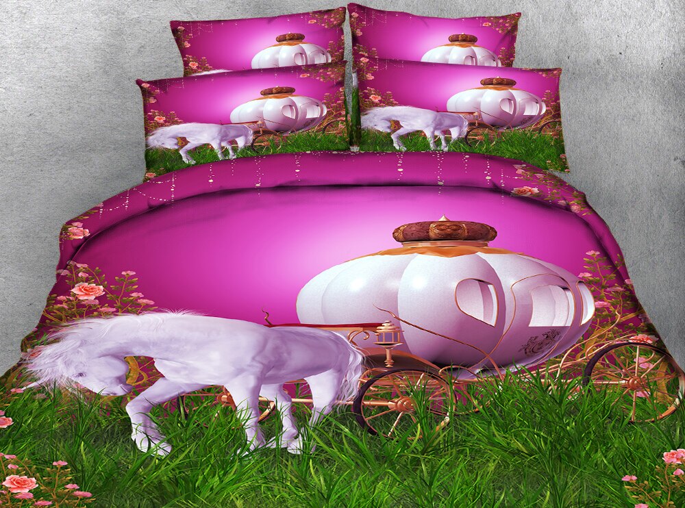 Fairytale Mushroom castle 3d Printed Bedding Duvet Cover set