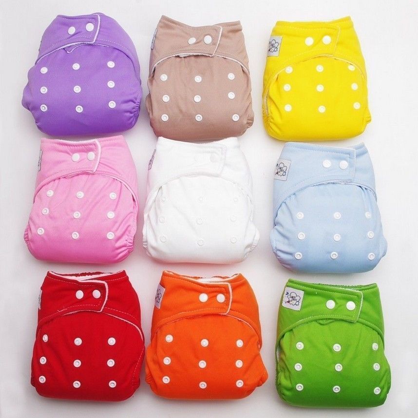 Kids Infant Reusable Washable Baby Cloth Diapers - Nappy Cover Adjustable