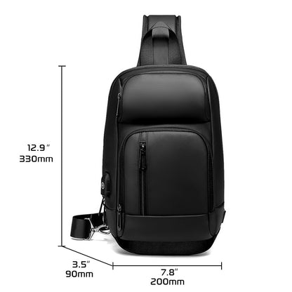 Crossbody Backpack Fits a 9.7 inch Tablet with USB Charger Waterproof Design