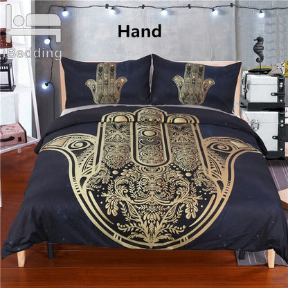 Flower Love Gold Luxurious 3D Bedding Sets Printed Duvet Cover Set Queen King Twin Size