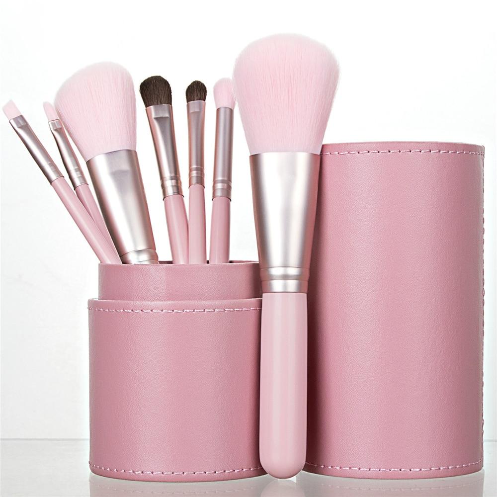 Pink Makeup Brush + Storage Set
