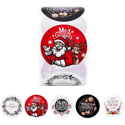 100-500 piece Merry Christmas Stickers