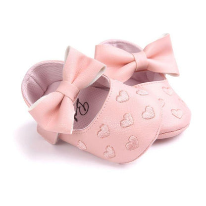 Cute Baby Shoes Heart and Bow - Non-slip Footwear