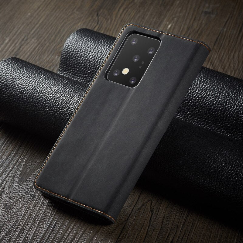 Magnetic Leather Case For S20