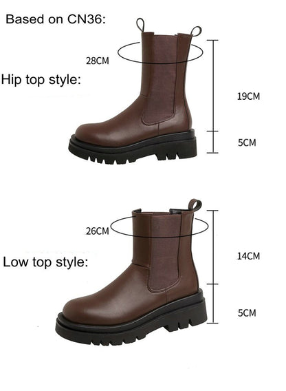 Luxury Platform slip-on chunky heel Boots