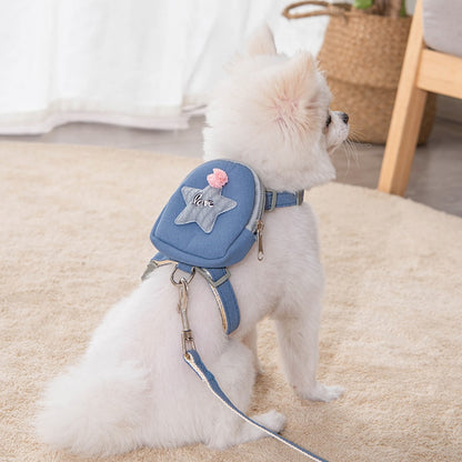 Small Dog Pet Harness with backpack