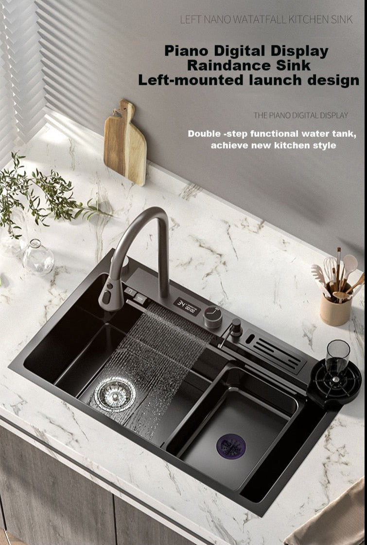 Waterfall Kitchen Sink Set ~ Display Large Multifunctional Sink