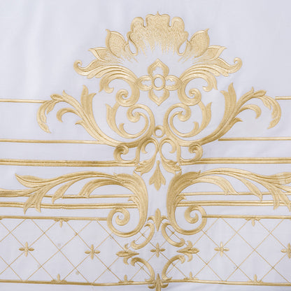 White and Gold Colour Luxury Duvet Cover Bed set