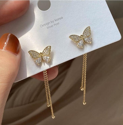 Cute Long Butterfly Earrings