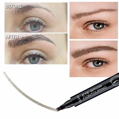 Eyebrow Pen Waterproof with Fork Tip