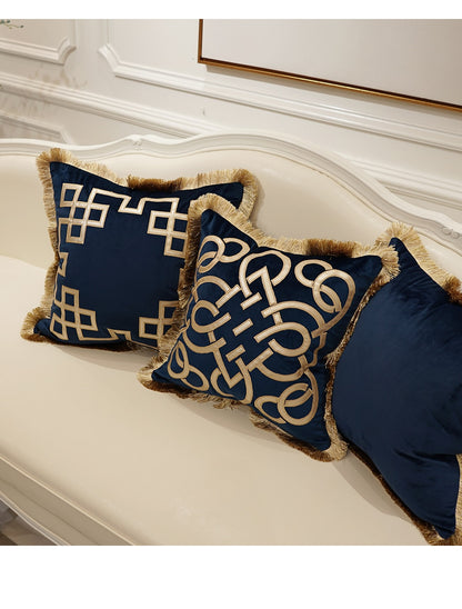 Luxury Embroidered Cushion Covers Velvet Tassels
