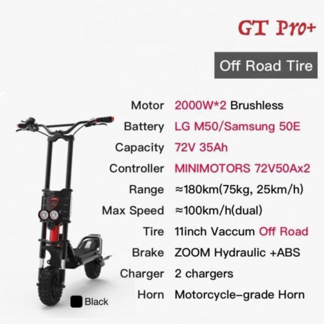 E-Scooter Foldable 11inch 2000W*2 72V 35Ah TFT Electric Scooter